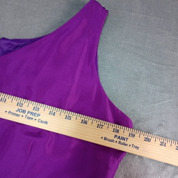 Vintage Vision Apparel Dress Womens Sz 8 Purple 100% Silk Sweatheart Satin Party - Picture 4 of 10